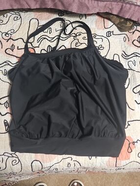 Time and Tru Black Swim Tank Top